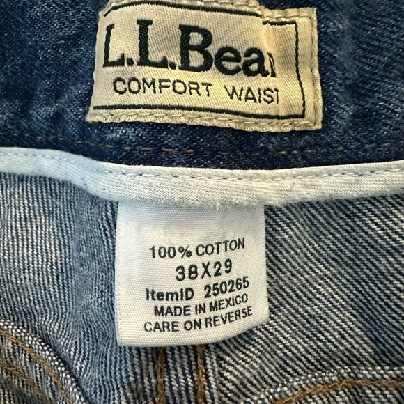 LL Bean Jeans Mens 38 X 29 Blue Denim 100% Cotton Comfort Waist Straight Leg - Picture 5 of 7